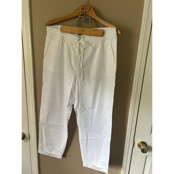 J. Crew Factory Linen-Cotton Blend Drawstring Pants Sz 14 AW839 NWT Coastal - Picture 2 of 9